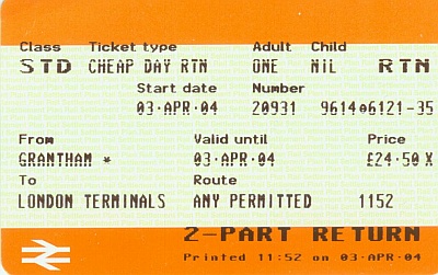 ticket train to london
